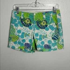 Lilly Pulitzer Cotton Palm Beach Fit Sea Shell Nautical Shorts 0 Women's